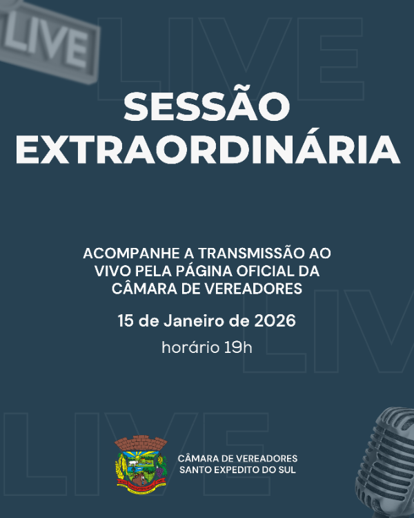 Câmara de Vereadores realiza sessão extraordinária para votação de projetos do Executivo