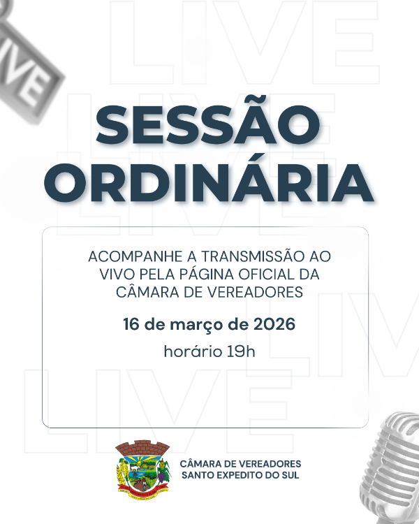 Sessão Ordinária ocorre nesta segunda-feira no legislativo municipal