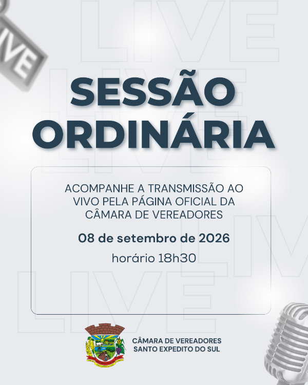 Primeira Sessão Ordinária de Setembro ocorre nesta terça-feira (08)