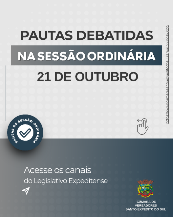 Câmara de Santo Expedito do Sul aprova orçamento de 2027 e analisa propostas do Executivo